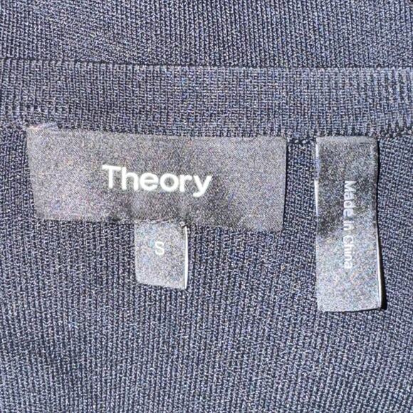 Theory Britona Lustrate Knitted Top Women's Size S Black Deep V Neck L/S - Picture 4 of 5